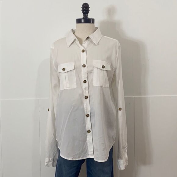 Thread Supply White Tortoise Shell Button Shirt - Picture 4 of 7